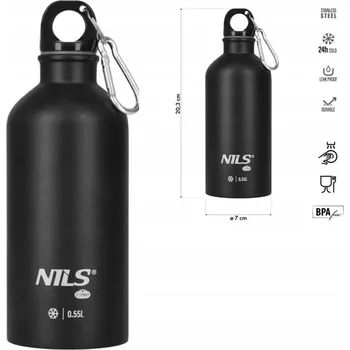 Termoska Voděodolná láhev NILS CAMP černá 550 ml pro outdoor a sport