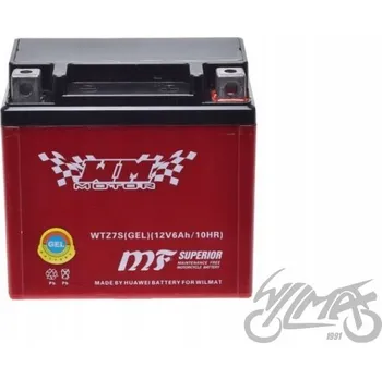 Motobaterie Gelový Akumulátor 12V WM 6Ah 80A WTZ7S YTZ7S GEL Skútr Čtyřkolka Cross