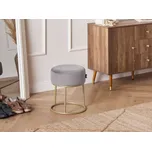 Podnožka šedý Samet se zlatou kovovou základnou Glam Modern Beliani