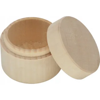 Úložný box Dřevia Dřevěná kulatá krabička - 5,7x4,5 cm