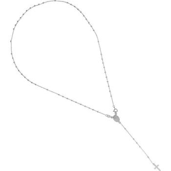 Náhrdelník Argento 91803 Stříbrný náhrdelník - růženec, 5 desátků, křížek, Zázračná medailka, délka 50 cm