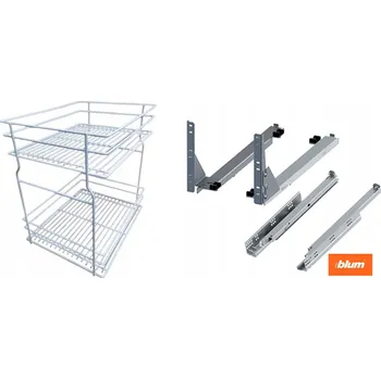 Nábytkové kování Cargo koš do spodní skříňky 40 cm 400 Bílý 2ks s tlumením dovírání BLUM plný výsuv