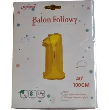 Balónek Foliový balónek číslice 1 zlatý 100 cm narozeninová dekorace Galaxy párty