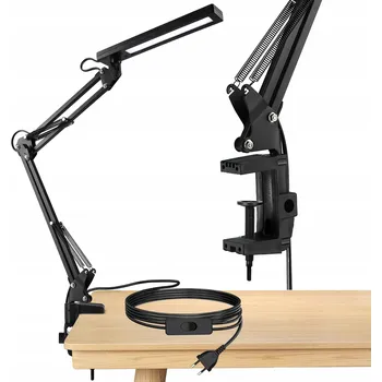 Lampička LED Stolní Lampa na Psací Stůl, Nastavitelná, s Klipem a Držákem - Ideální pro Práci a Kreslení