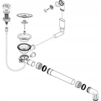 Sifon 1-KOMOROVÝ DŘEZOVÝ sifon s bočním přepadem Blanco 236798 automat