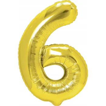 Balónek Id_2339_6z FÓLIOVÝ BALÓN ČÍSLICE 6 ZLATÝ 100 cm ZLATÁ ŠESTKA BALÓNKY NAROZENINY