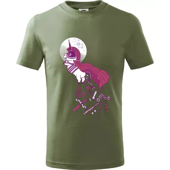 Chlapecké tričko Drsný jednorožec (Pecka design) - Tričko dětské bavlněné - 104-110cm / 3-4 roky ( Khaki )