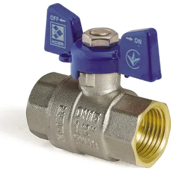 Ventil Koer Kulový kohout motýl, modrý, KR.217.B 1/2"FF | KR.217.B 1/2"FF