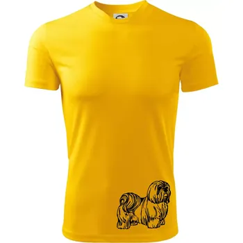 Shih-tzu - chlupatý - Dětské triko sportovní (dresovina) - 122 cm/6 let ( Žlutá )
