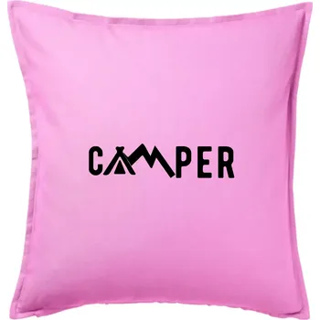 Polštář Camper nápis - Polštář 50x50 - 50x50 - Pouze potah ( Růžová )