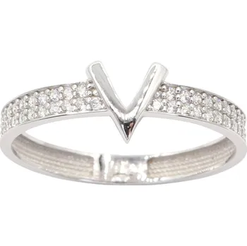 Prsten Zlatý prsten z bílého zlata se zirkony AZR2981W, vel. 56, 1.55 g (585/1000)