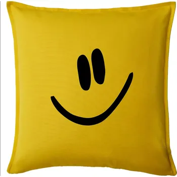 Polštář Emoji bez obrysu - usměv - Polštář 50x50 - 50x50 - Pouze potah ( Žlutá )