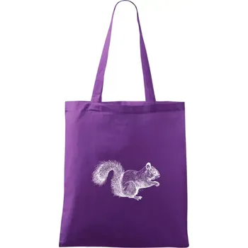 Nákupní taška Veverka kresba - Taška bavlněná - 42 x 38 cm ( Fialová )