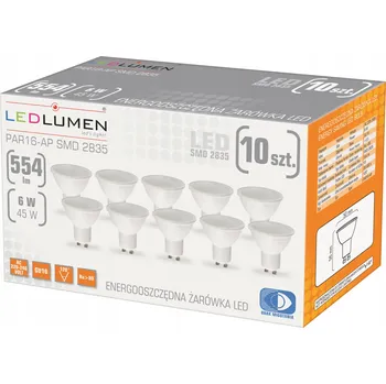 Žárovka Sada 10x LED žárovka GU10 6W = 45W 554lm LEDLUMEN