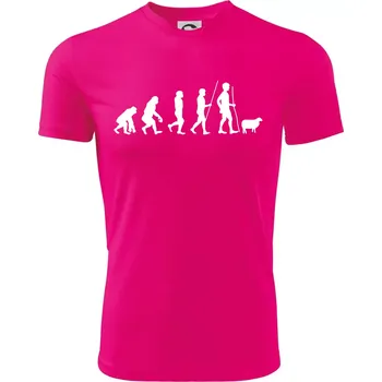 Evoluce pastevec ovcí - Dětské triko sportovní (dresovina) - 146 cm/10 let ( Neon Pink )