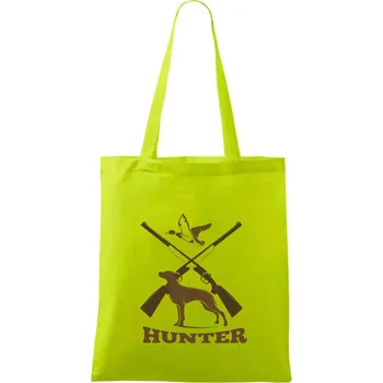 Hunter - ohař a kachny - Taška bavlněná - 42 x 38 cm ( Limetková )