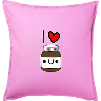 Polštář I love nugeta - Polštář 50x50 - 50x50 - Včetně výplně ( Růžová )