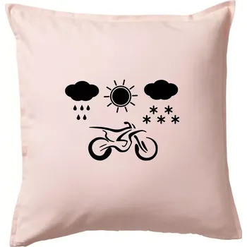 Polštář Motorkář za každého počasí - enduro - Polštář 50x50 - 50x50 - Pouze potah ( Světle růžová )