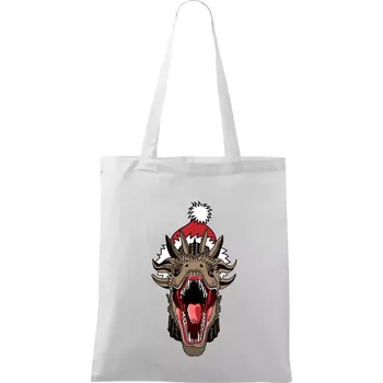 Vánoční drak (Pecka design) - Taška bavlněná - 42 x 38 cm ( Bílá )
