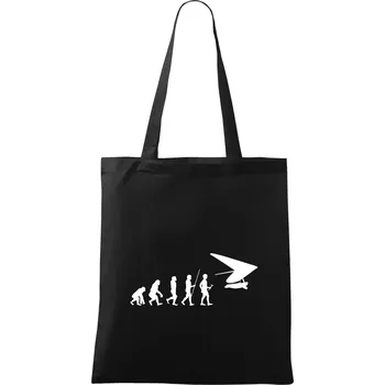 Nákupní taška Evoluce rogalo - Taška bavlněná - 42 x 38 cm ( Černá )