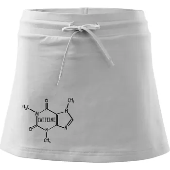 Dámská sukně Caffeine molekuly - Sportovní sukně - two in one - S ( Bílá )