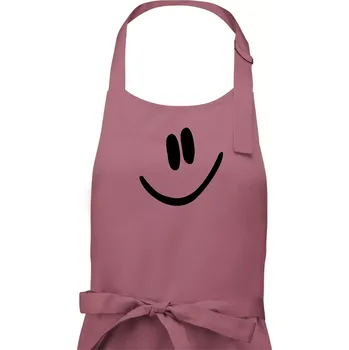Kuchyňská zástěra Emoji bez obrysu - usměv - Dámská zástěra na vaření - Univerzální velikost ( Starorůžová )