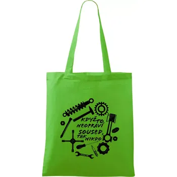 Nákupní taška Automechanik - Když to neopraví soused - Taška bavlněná - 42 x 38 cm ( Apple Green )