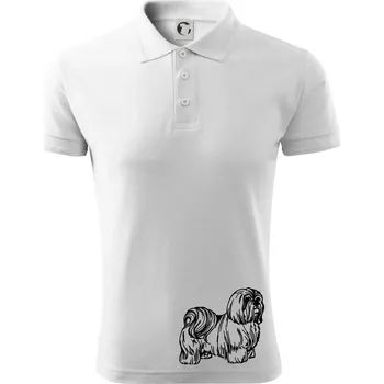Pánská košile Shih-tzu - chlupatý - Polokošile pánská Pique Polo 203 - 5XL ( Bílá )