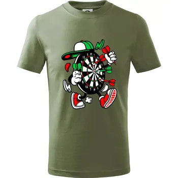 Šipkař kreslený terč - Tričko dětské bavlněné - 98 cm / 2 roky ( Khaki )