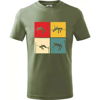 Chlapecké oblečení Skok do výšky vintage - Tričko dětské bavlněné - 134 cm/8 let ( Khaki )
