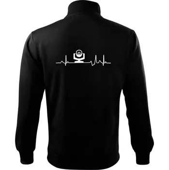 Pánská mikina Ekg osvětlovač - robo hlava - Mikina bez kapuce Adventure - S ( Černá )