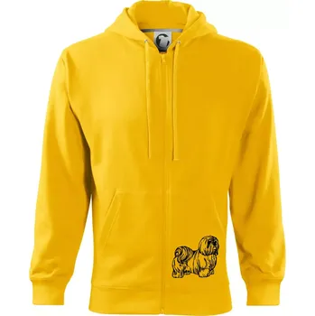 Pánská mikina Shih-tzu - chlupatý - Mikina s kapucí na zip trendy zipper - 2XL ( Žlutá )