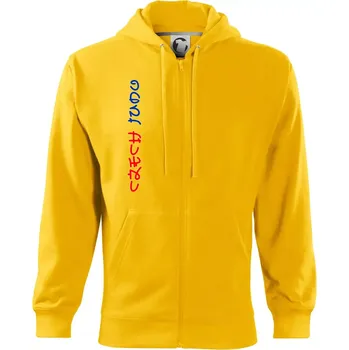 Pánská mikina Judo Czech - Mikina s kapucí na zip trendy zipper - S ( Žlutá )