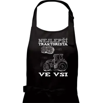 Kuchyňská zástěra Nejlepší traktorista ve vsi - Pánská zástěra na vaření - Univerzální velikost ( Černá )