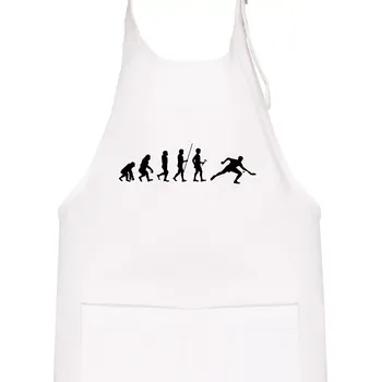 Kuchyňská zástěra Evoluce stolní tenis - Dětská zástěra na vaření - Univerzální velikost ( Bílá )
