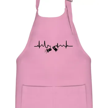 Kuchyňská zástěra Ekg osvětlovač - spoty - Dětská zástěra na vaření - Univerzální velikost ( Růžová )