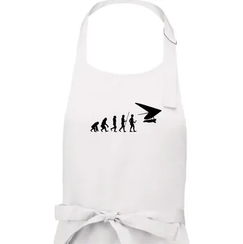 Kuchyňská zástěra Evoluce rogalo - Dámská zástěra na vaření - Univerzální velikost ( Bílá )