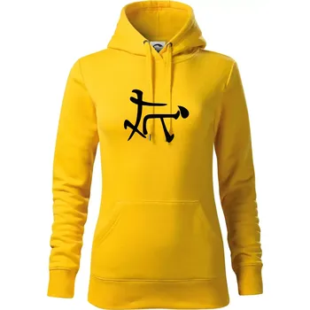 Dámská mikina Čínský symbol - soulož - Mikina dámská Cape s kapucí - XS ( Žlutá )