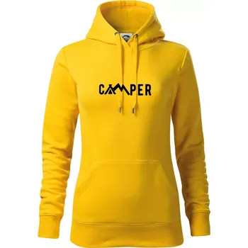 Dámská mikina Camper nápis - Mikina dámská Cape s kapucí - S ( Žlutá )