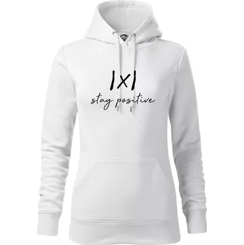 Dámská mikina Absolutní hodnota - stay positive - Mikina dámská Cape s kapucí - XS ( Bílá )