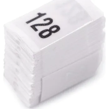 Velikostní štítky do oděvů, barva 128 bílá