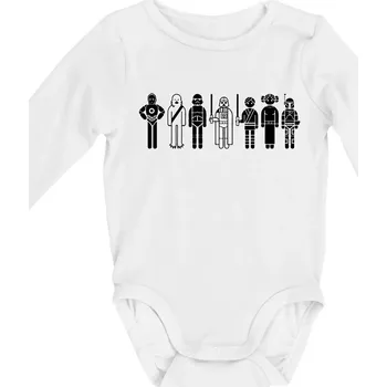 Kojenecký body SW - Postavičky - Body kojenecké s dlouhým rukávem - Dlouhý r. do 3 měs ( Bílá )