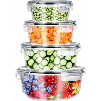 Dóza na potraviny Sada skleněných dóz na potraviny žáruvzdorné kuchyňské nádoby 4 ks