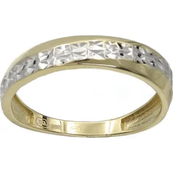 Prsten Zlatý prsten v kombinaci s bílým zlatem TS431, vel. 54, 1.9 g (585/1000)