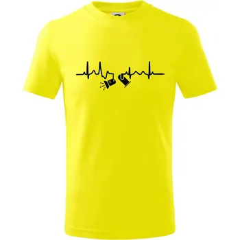 Chlapecké tričko Ekg osvětlovač - spoty - Tričko dětské bavlněné - 98 cm / 2 roky ( Citrónová )