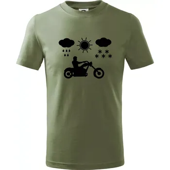 Motorkář za každého počasí - chopper - Tričko dětské bavlněné - 98 cm / 2 roky ( Khaki )