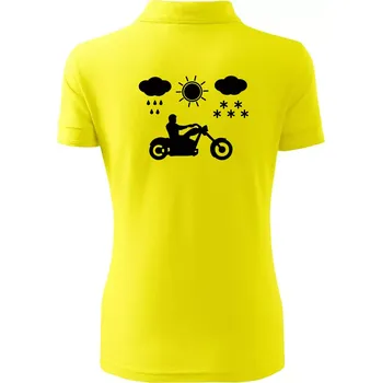 Motorkář za každého počasí - chopper - Polokošile dámská Pique Polo - XS ( Citrónová )