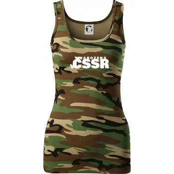 Dámské tričko Nápis - Narozena v ČSSR - Dámské Maskáčové tílko - M ( Hnědý maskáč )