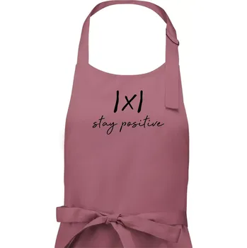 Kuchyňská zástěra Absolutní hodnota - stay positive - Pánská zástěra na vaření - Univerzální velikost ( Starorůžová )