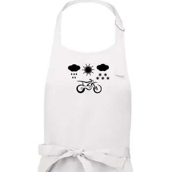 Kuchyňská zástěra Motorkář za každého počasí - enduro - Dámská zástěra na vaření - Univerzální velikost ( Bílá )